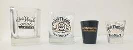 Jack Daniels Old No. 7 Whiskey Rocks Glass +Square Glass +2 Shot Glasses - Lot 4 - £13.14 GBP