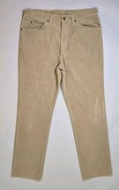 Vintage Lee Corduroy Pants Men 36x32 Beige Chino Made in USA Actual 34x32 - $27.15