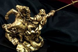 DRAGON SLAYER - SCULPTURE - GOLD 24K - FANTASY ART - NOT simply RARE but... - £629.16 GBP