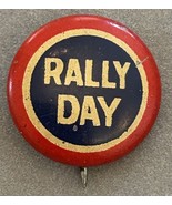 Tiny Vintage Rally Day Religious Lithograph Lapel Pin Back Button Red Wh... - €6,73 EUR