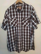 Dixxon Flannel XL Route 66 Motorcycles Short Sleeve Plaid Button Down Bamboo  - £35.87 GBP