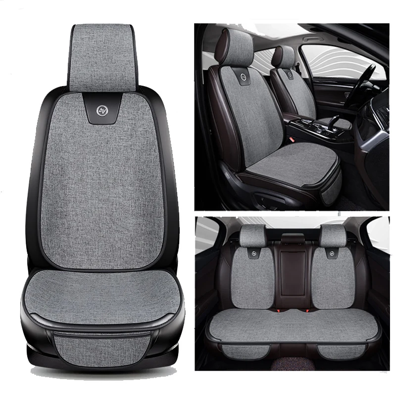 Summer Car Seat Cover Four Seasons Leather Flax Ventilated Car Interior - £14.24 GBP+