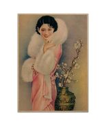 Girl w White Flowers Poster Vintage Reproduction Print Chinese Shanghai ... - $4.95+