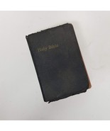 Antique KJV Bible Black Small Print Thread Sewn King James Version Holy ... - £67.58 GBP