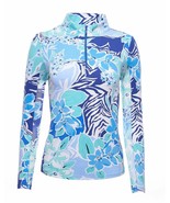 NWT Ladies IBKUL AMELIA Navy Seafoam Long Sleeve Mock Golf Shirt  L &amp; XXL - $1,239.65 MXN