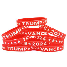 10 Trump Vance 2024 Wristbands Republican President Election Support Bra... - £11.01 GBP