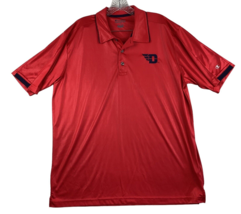 Champion Polo Shirt Men’s Large Red Dayton Flyers 3 Buttons Short Sleeve Flaw - £11.81 GBP