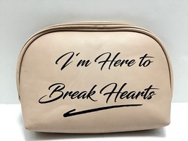 Charlotte Russe Pink  Zip Zipper Pouch Cosmetic Bag - I&#39;m Here To Break Hearts  - £12.22 GBP