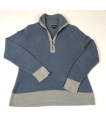 Patagonia Womens Ponderosa Pine 1/4-Zip Sweater Woolly Blue Waffle Knit ... - $41.66 CAD