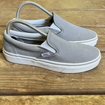 Vans Classic Slip ON Gray Canvas Skateboard Shoes Mens 6 W 7.5 - $20.78