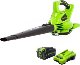 Greenworks 40V (185 MPH / 340 CFM) Brushless Cordless Blower / Vacuum, 4.0Ah - £254.97 GBP