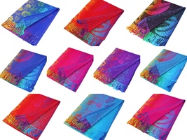 Rainbow Print Pashmina Shawls New Women&#39;s Pashmina Scarves. - £20.54 GBP