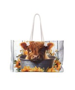 Personalised/Non-Personalised Weekender Bag, Highland Cow, in Tin Bucket... - £38.45 GBP