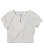 Basic Tee With Single-Button Neck For Women - White (Size: S) - $21.99