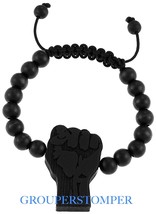 Power Fist Bracelet New Good Wood Style Pull Adjustable Macrame 10mm Woo... - $14.22