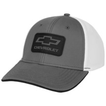 Chevy Chevrolet Rubber Patch Logo Grey Colorway Mesh Back Hat Grey - £21.15 GBP
