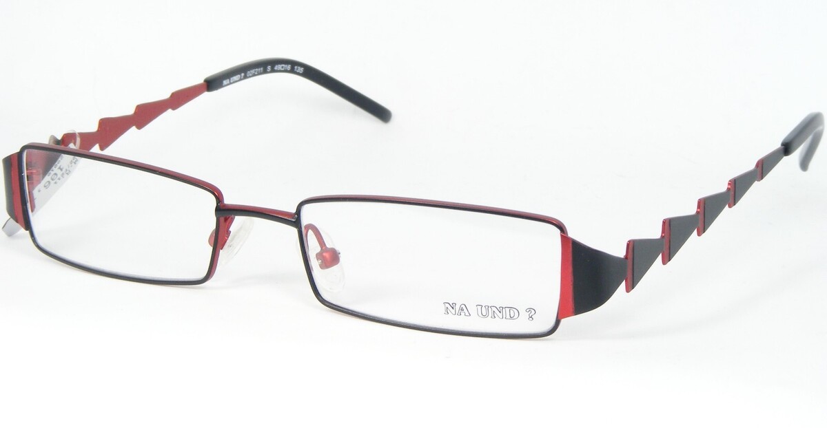 Na Und ? Design Marion Ramm 02F211 S Nero/Rosso Occhiali 49-16-135mm Ger... - $62.36