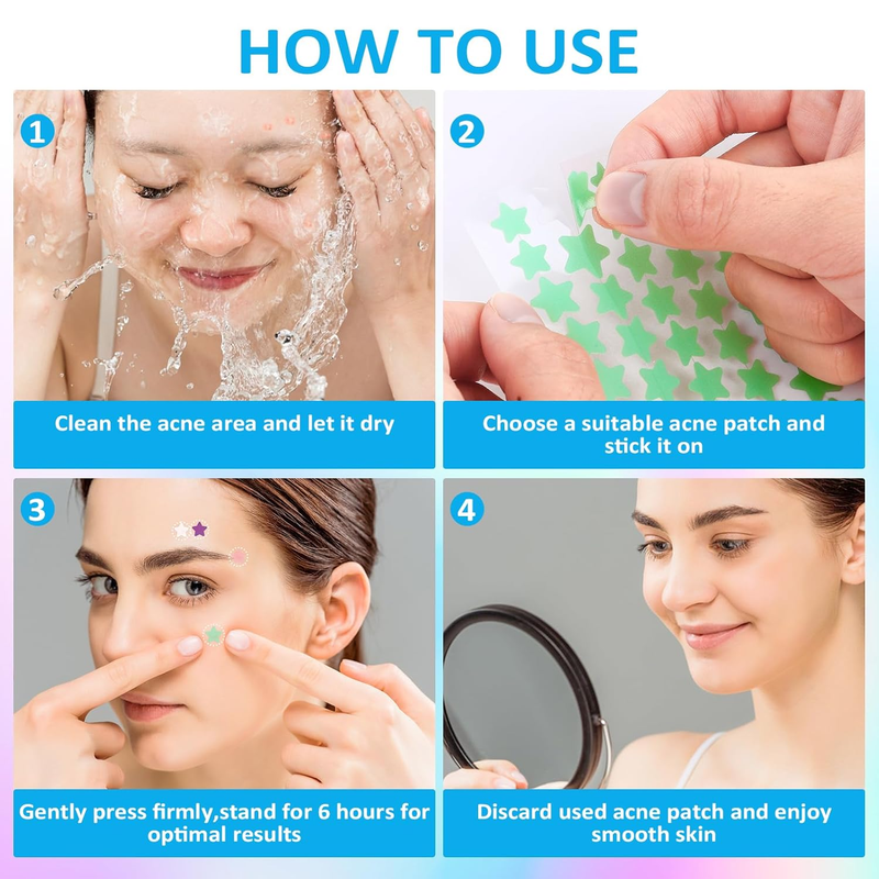 Pimple Patches for Face 240CT,3 Sizes Hydrocolloid Acne Patches,Cute Star Zit Pa Item image 6