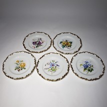Set of 5 Antique Fischer &amp; Mieg 5&quot; Bread Snack Plates F&amp;M6 Hand Painted ... - £59.91 GBP