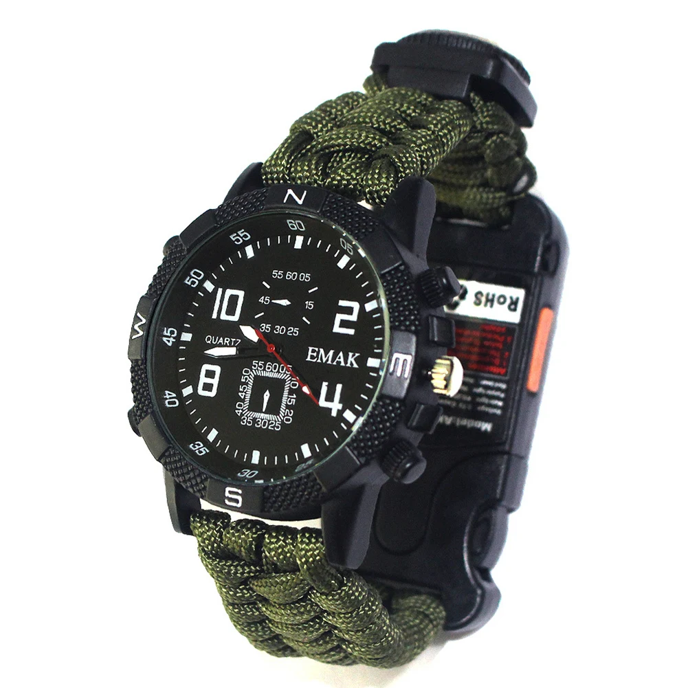 Outdoor Tactical EDC Bracelet Safety Equipment Tools Multifunction Rope Survival - £18.66 GBP+