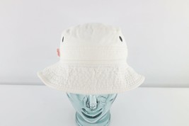 Vtg 90s Streetwear Esprit Blank Spell Out Bucket Hat Cap White Cotton Womens OS - £26.40 GBP