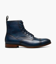 Stacy Adams Henry Cap Toe Lace Up Boot Leather Navy 25718-410 image 2