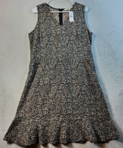 LOFT Tank Dress Womens Size 12 Black Animal Print Rayon Sleeveless Back Zipper - £17.52 GBP