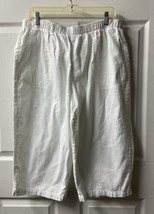 White Stag Pull On Capri Pants Womens Plus Size 2X White Cotton Pockets - $12.75
