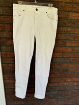 Ann Taylor Loft White Denim Jeans Size 27/4 Relaxed Skinny Pants Not See Through - £10.50 GBP