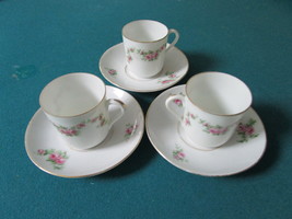 Antique  HERMANN OHME, Silesia, now Poland, 1900s 3 cups and saucers rare - £58.21 GBP