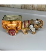 Ceramic Elephant Pulling Cart Planter Pot Figurine Vintage Occupied Japan - $18.00