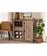 Landry Farmhouse Rustic Oak Brown 1-Door Dining Room Sideboard Buffet - $7,885.04 MXN