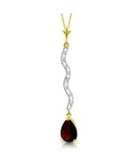1.79 Carat 14K Yellow Gold Raise Your Lantern Garnet Diamond Necklace 14... - £326.59 GBP