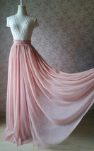 DEEP BLUSH Long Tulle Skirt Bridesmaid Plus Size Floor Length Tulle Skirt Outfit image 1