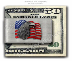 American Eagle Usa Flag Freedom Steel Money Clip Patriotic Military - Free Ship&#39; - £15.50 GBP