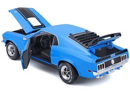 1970 Ford Mustang Mach 1 428 Blue w Black Stripes Special Edition 1/18 Diecast C - £46.45 GBP