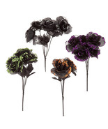 Halloween Rose Bush Glitter, Black, 13 Inches 4 Assorted Styles - $41.47