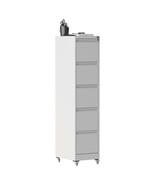 Heavy Duty 5-Drawer Metal File Cabinet w/ Lock &amp; Wheels - White - $4,987.81 MXN