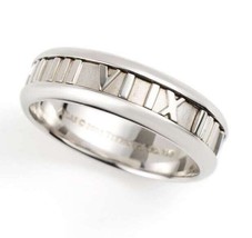 Size 8.75 Tiffany &amp; Co Atlas Ring in 750 White Gold Men&#39;s Unisex - £919.25 GBP