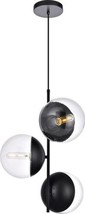 Pendant Light ECLIPSE Transitional Clear Black Glass Wire Medium E26 40W - £334.93 GBP