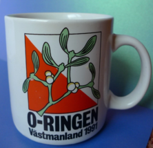 Vintage Sweden Ads collectibles Coffee Tea MUG CUP O-RINGEN Vastmanland ... - £9.77 GBP