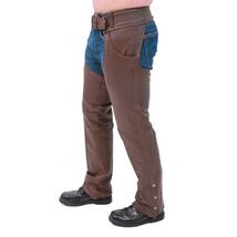 Braided Brown Leather Chaps - $90.00