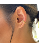 18k Gold Filled Ear Cuff With Bezel Cubic Zirconia - £6.21 GBP
