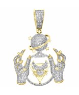 2 Ct Simulated Diamond Psychic Reader World Charm Pendant 14K Yellow Gol... - $236.09 CAD