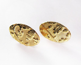 Stylish Vintage 80s 90s Costume Gold Nugget Style Pierced Earrings - £11.67 GBP