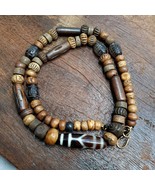 Tibetan Agate Amulet antique mala Rosary Carved beads Necklace - €118,95 EUR