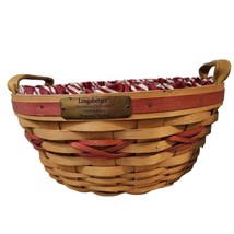 Vintage Longaberger 1999 Popcorn Basket Christmas With Protector Liner Red - £19.47 GBP