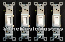 4X White Electric Toggle On/Off Power WALL LIGHT SWITCH Residential Repl... - $15.10