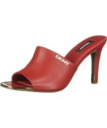 NEW DKNY 100% Leather Women&#39;s Open Toe Fashion Pump Heel Sandal Shoe Red... - £72.75 GBP