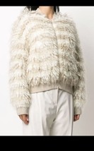 $4995 NWT Brunello Cucinelli Mohair Shearling Wool Striped Bomber Jacket Sz L - £2,003.78 GBP